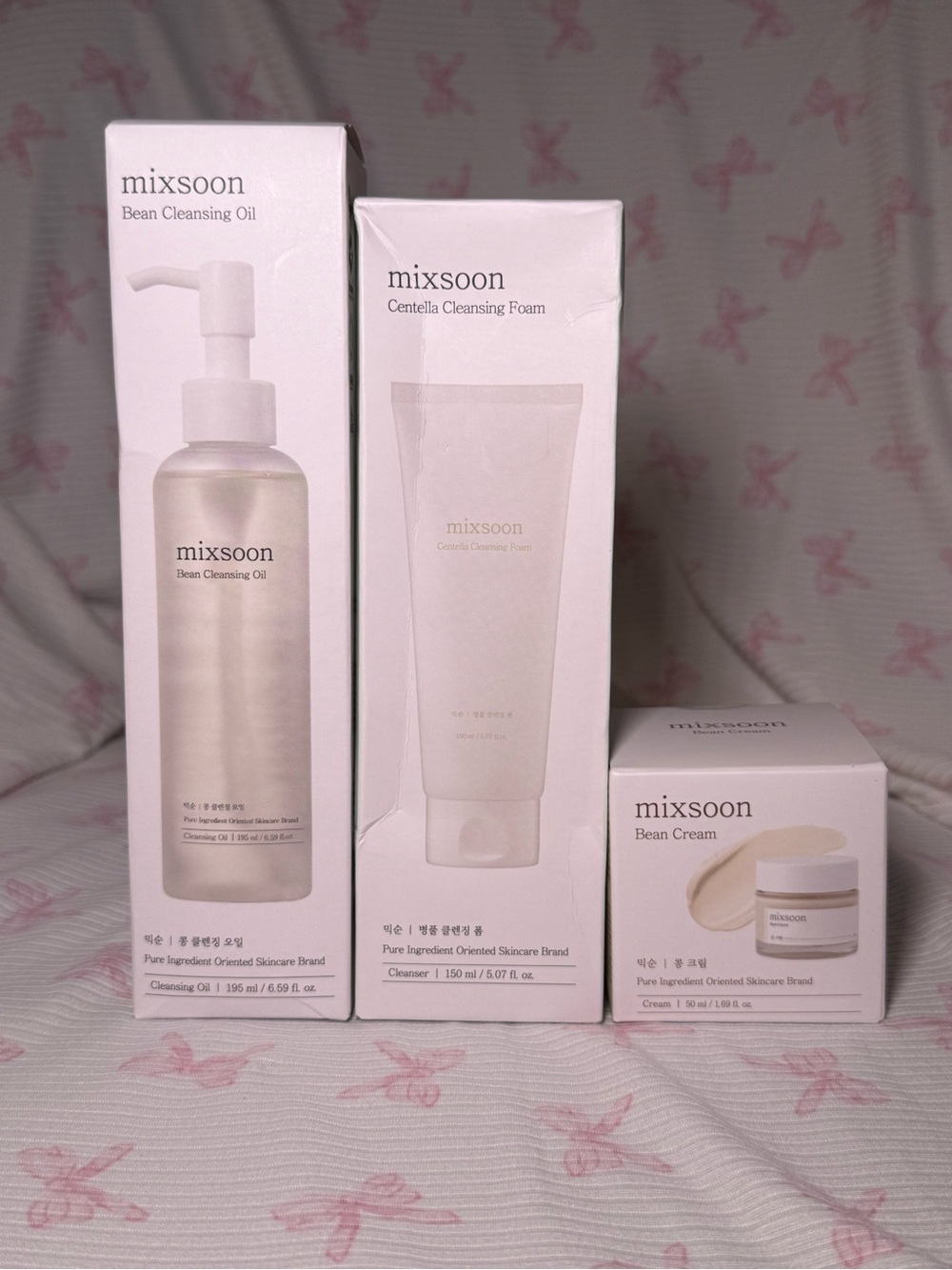 Mixsoon Skincare Set – Cleansing Oil, Centella Cleansing Foam & Bean Cream